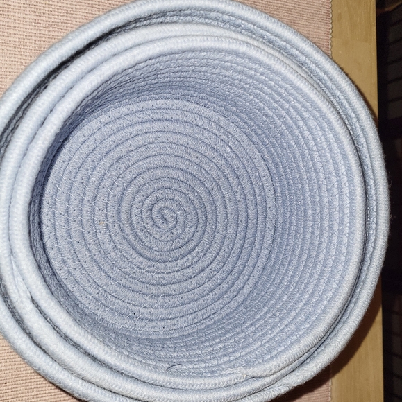 Set of 3 Nesting Baskets in Light Blue - Picture 2 of 2